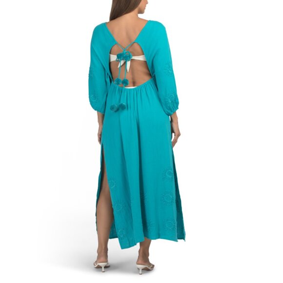TRINA TURK Teal Serene Maxi Swim Cover-up Dress - Picture 2 of 2